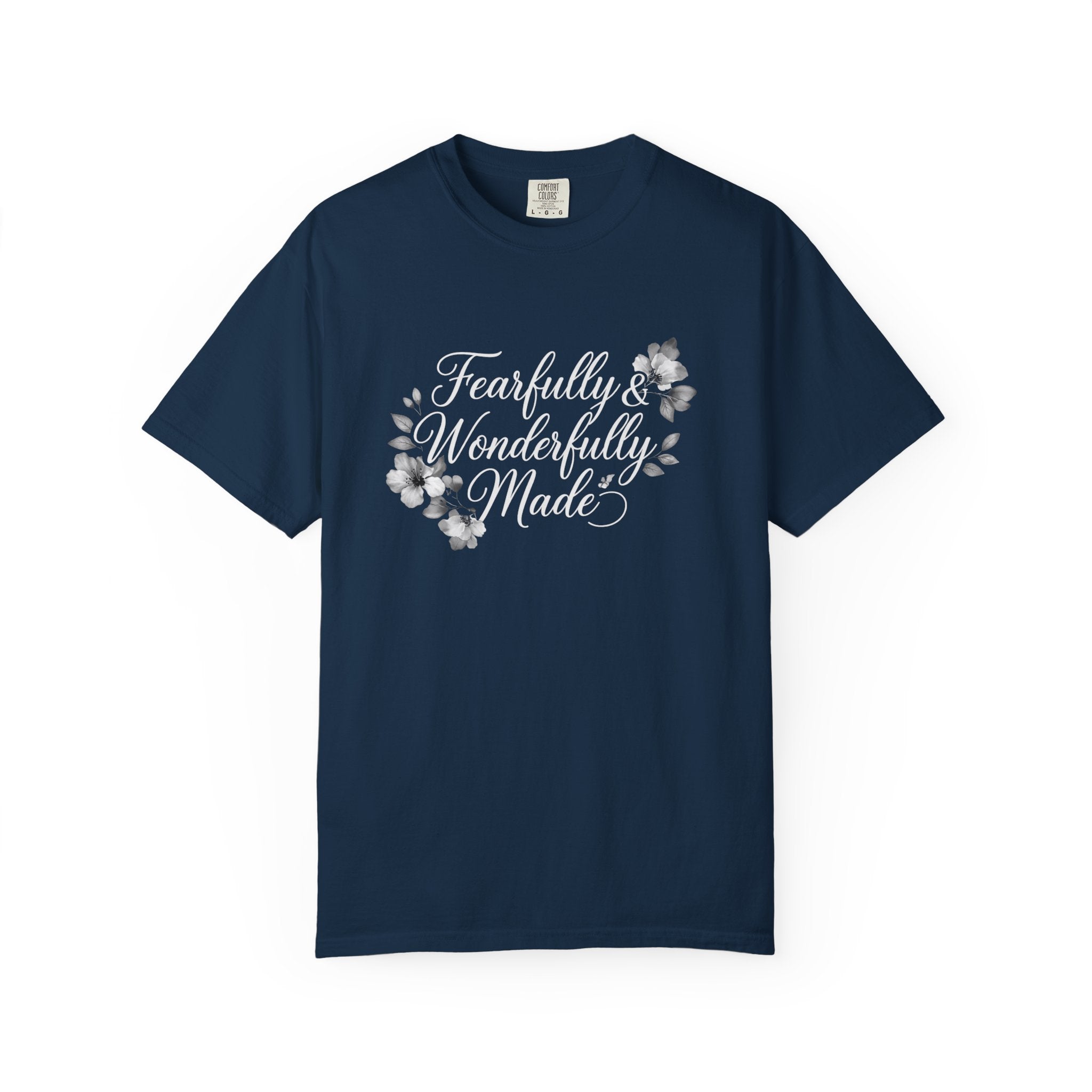T-Shirt — "Fearfully & Wonderfully Made" Floral Inspirational Tee
