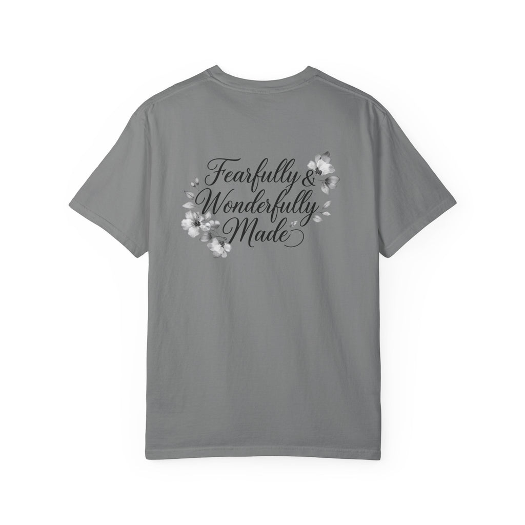 T-Shirt — "Fearfully & Wonderfully Made" Floral Inspirational Tee
