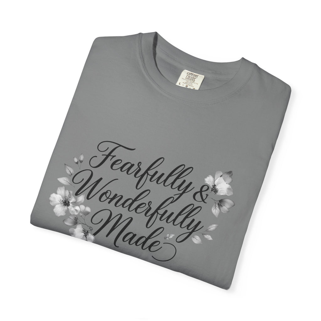 T-Shirt — "Fearfully & Wonderfully Made" Floral Inspirational Tee